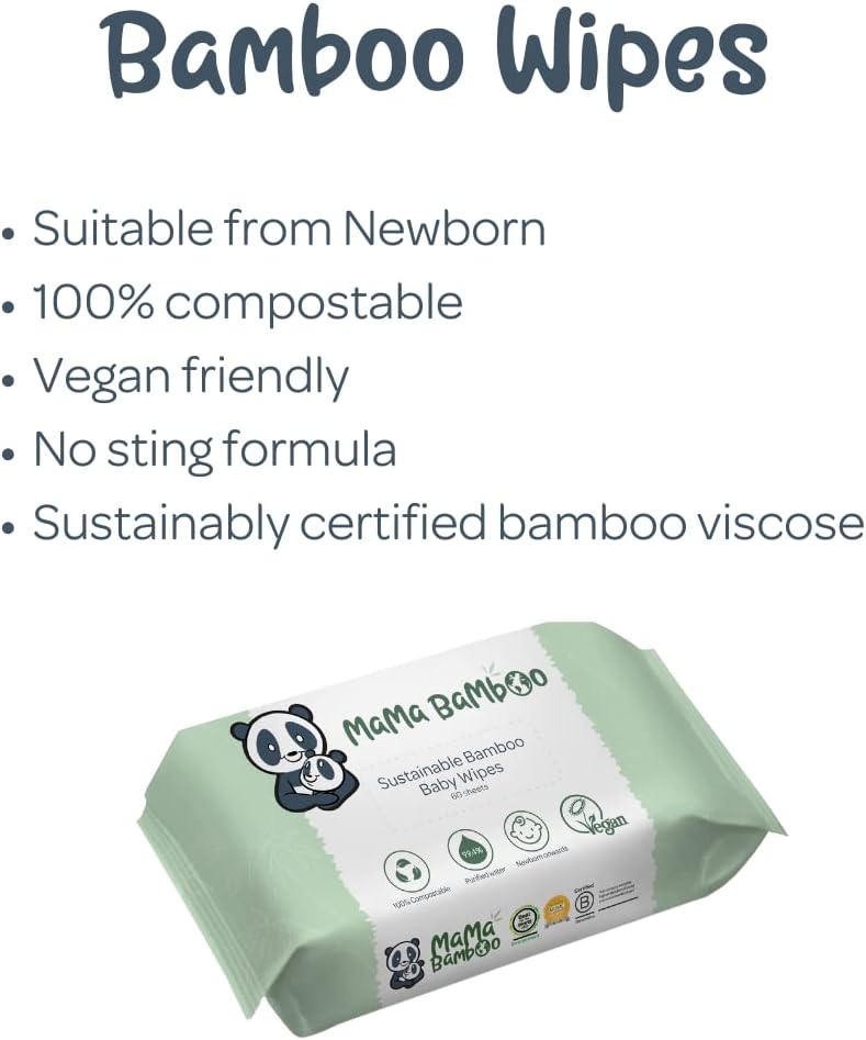Eco Baby Wipes 360g - Mama Bamboo - Baby Wipes - Eco Natural Products