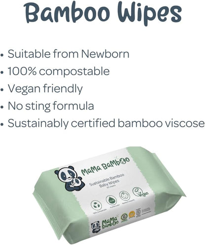 Eco Baby Wipes 360g - Mama Bamboo - Baby Wipes - Eco Natural Products