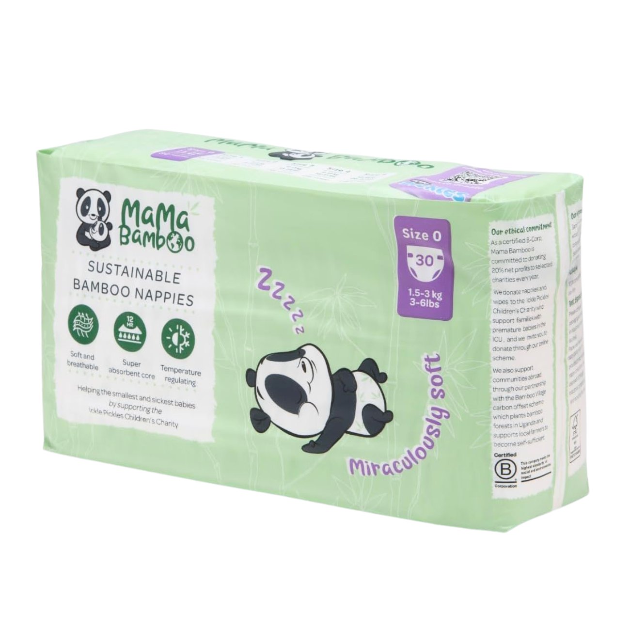 Eco Nappies Size 0 - Eco Natural Products - Mama Bamboo - Nappies