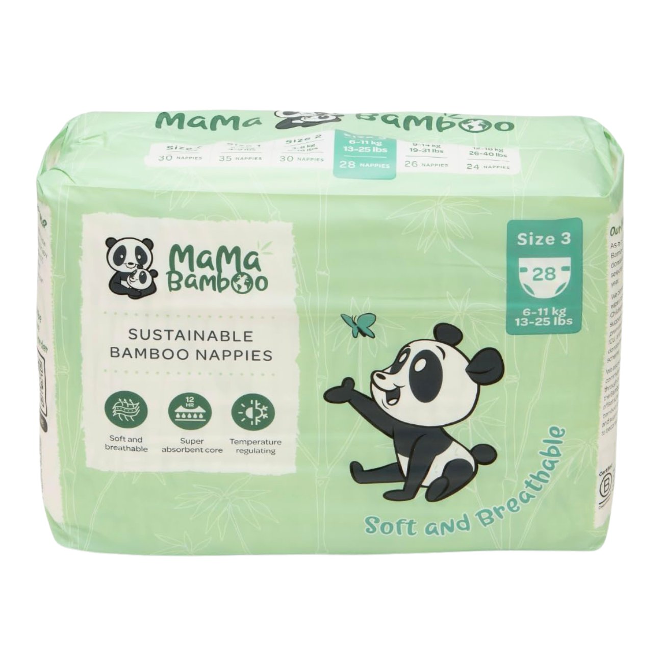 Eco Nappies Size 3 980g - Eco Natural Products - Mama Bamboo - Nappies