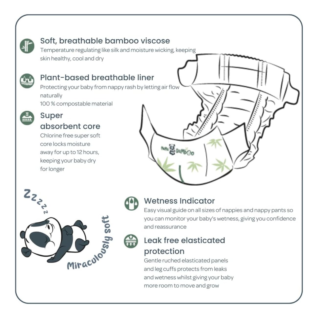 Eco Nappies Size 4 1070g - Eco Natural Products - Mama Bamboo - Nappies