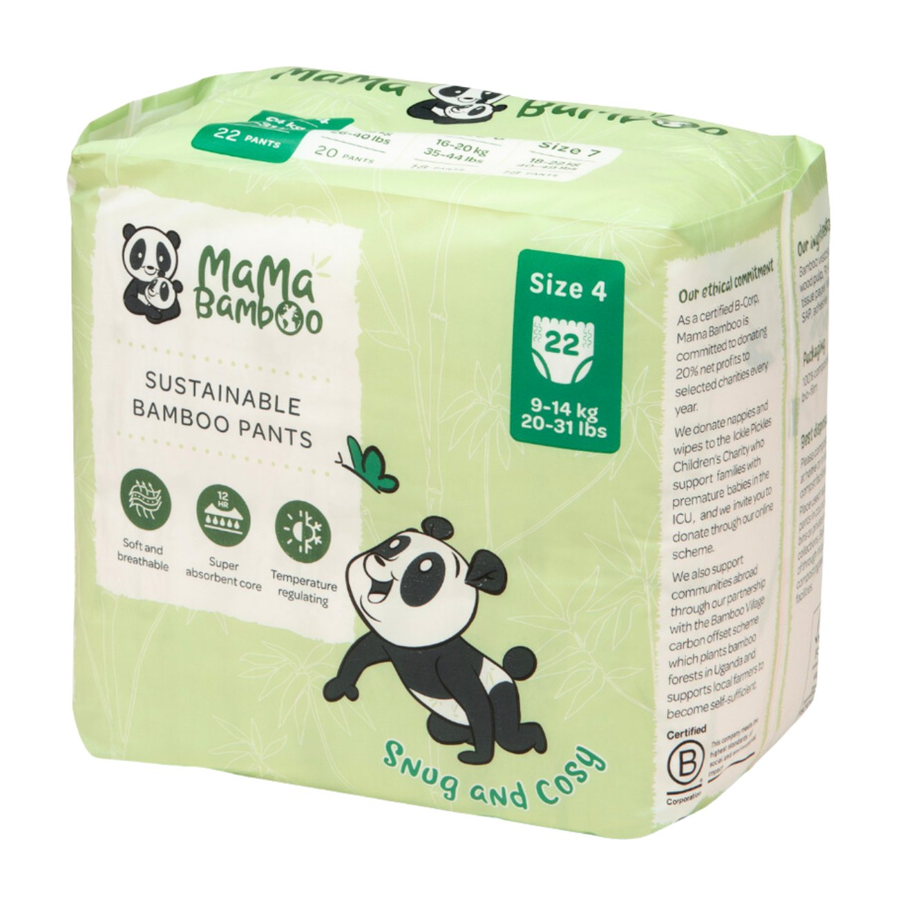 Eco Nappy Pants Size 4+ 830g - Eco Natural Products - Mama Bamboo - Nappies