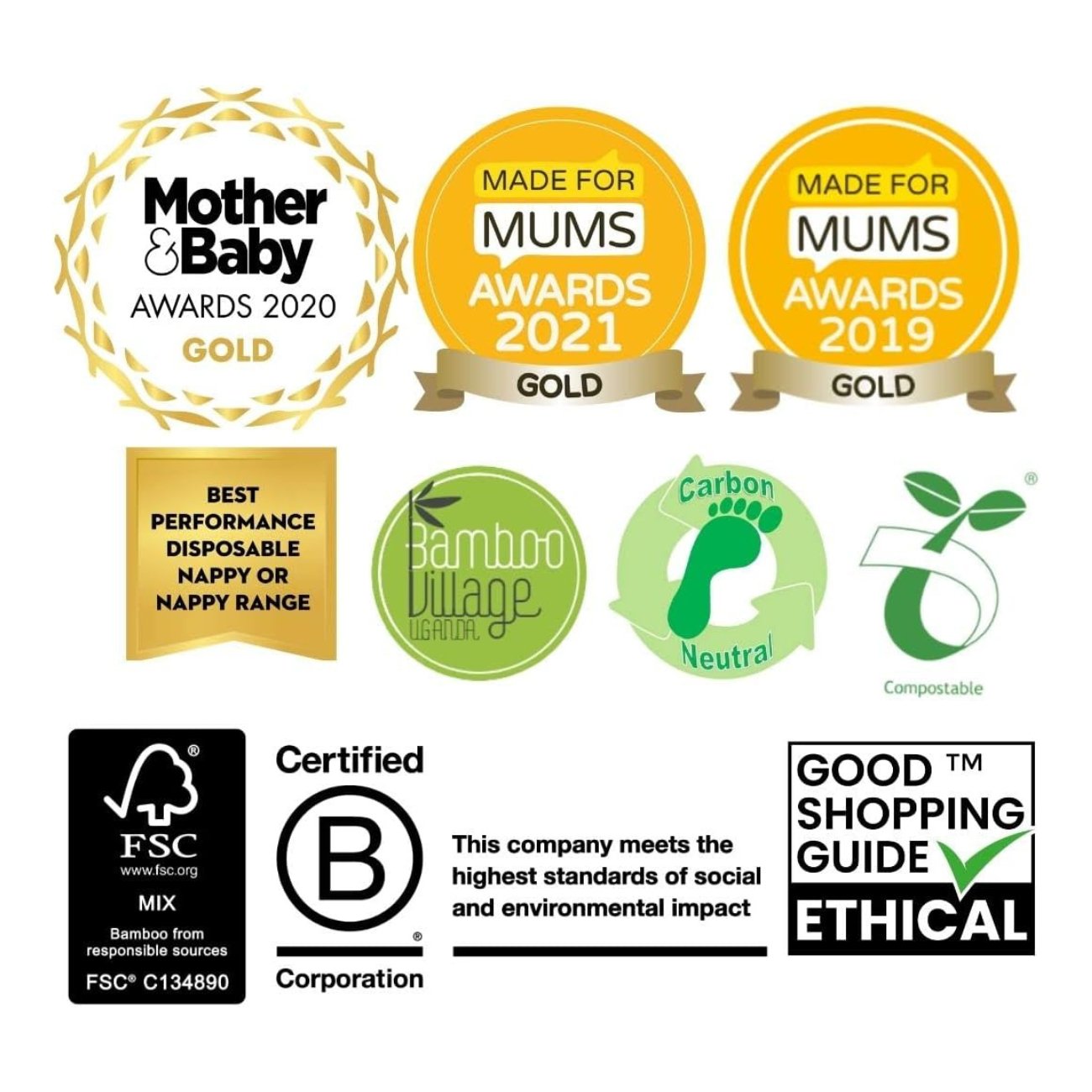 Eco Nappy Pants Size 4+ 830g - Eco Natural Products - Mama Bamboo - Nappies