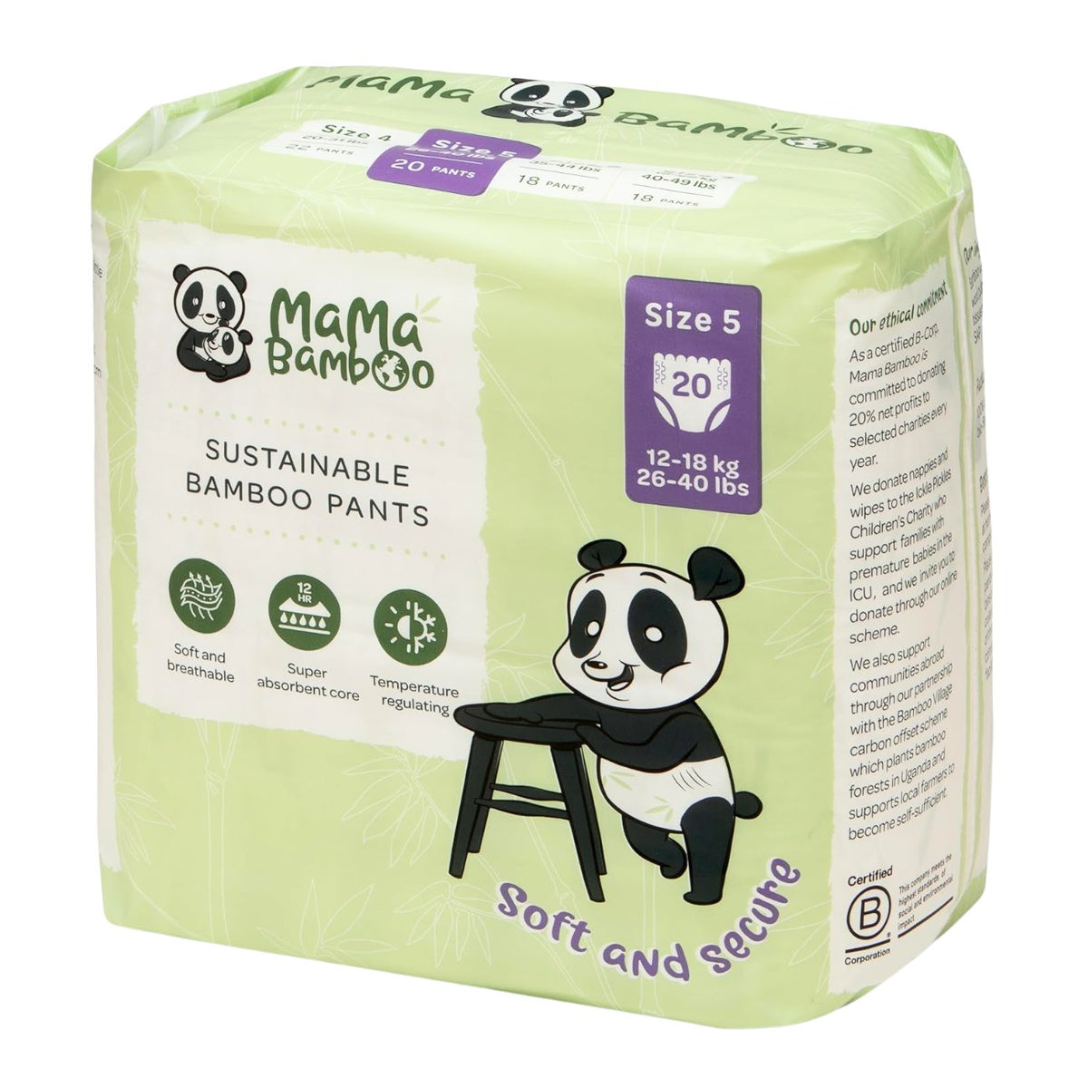 Eco Nappy Pants Size 5+ 870g - Mama Bamboo - Nappies - Eco Natural Products