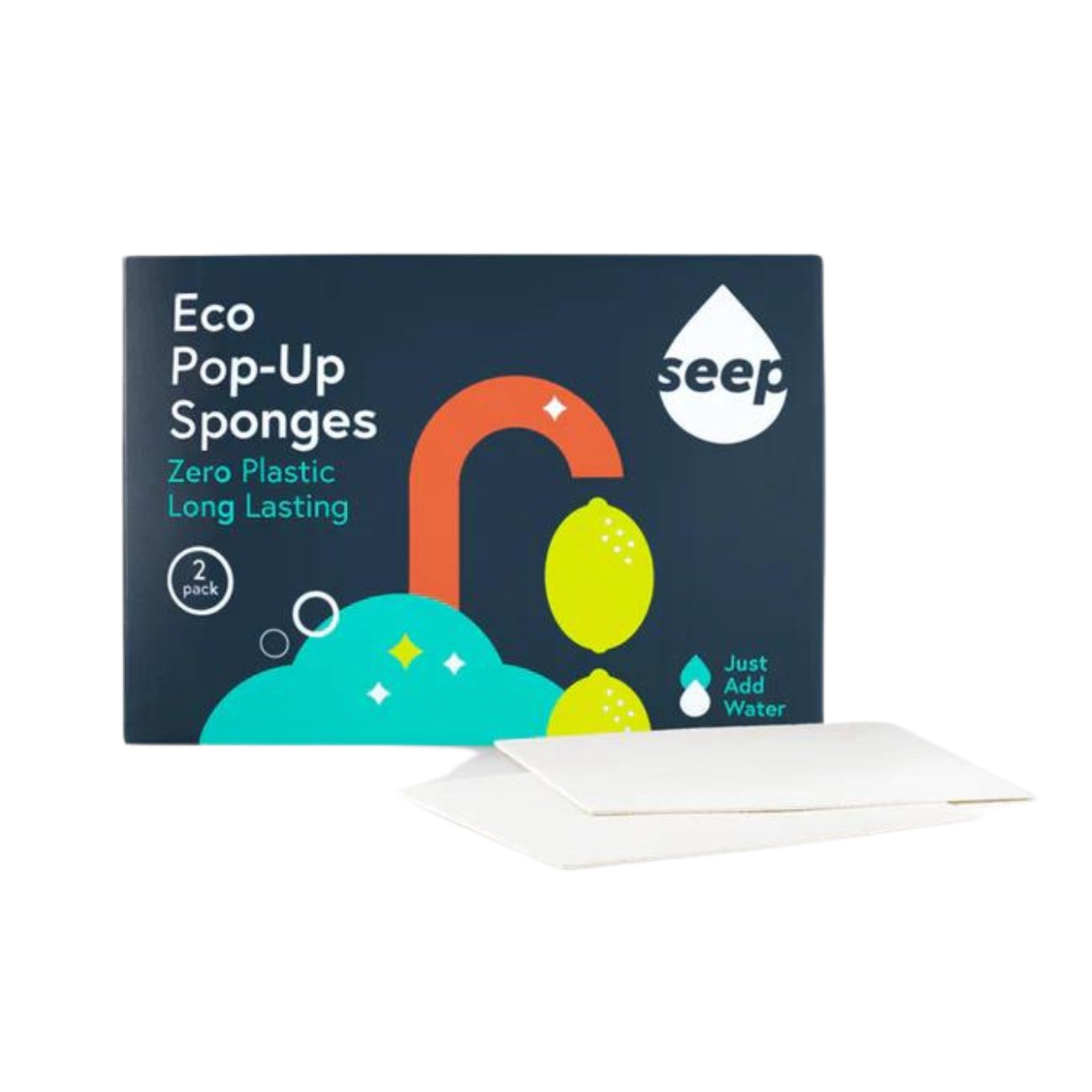 Eco Pop - Up Sponges Pack of 2 20g - Eco Natural Products - Seep - Sponge