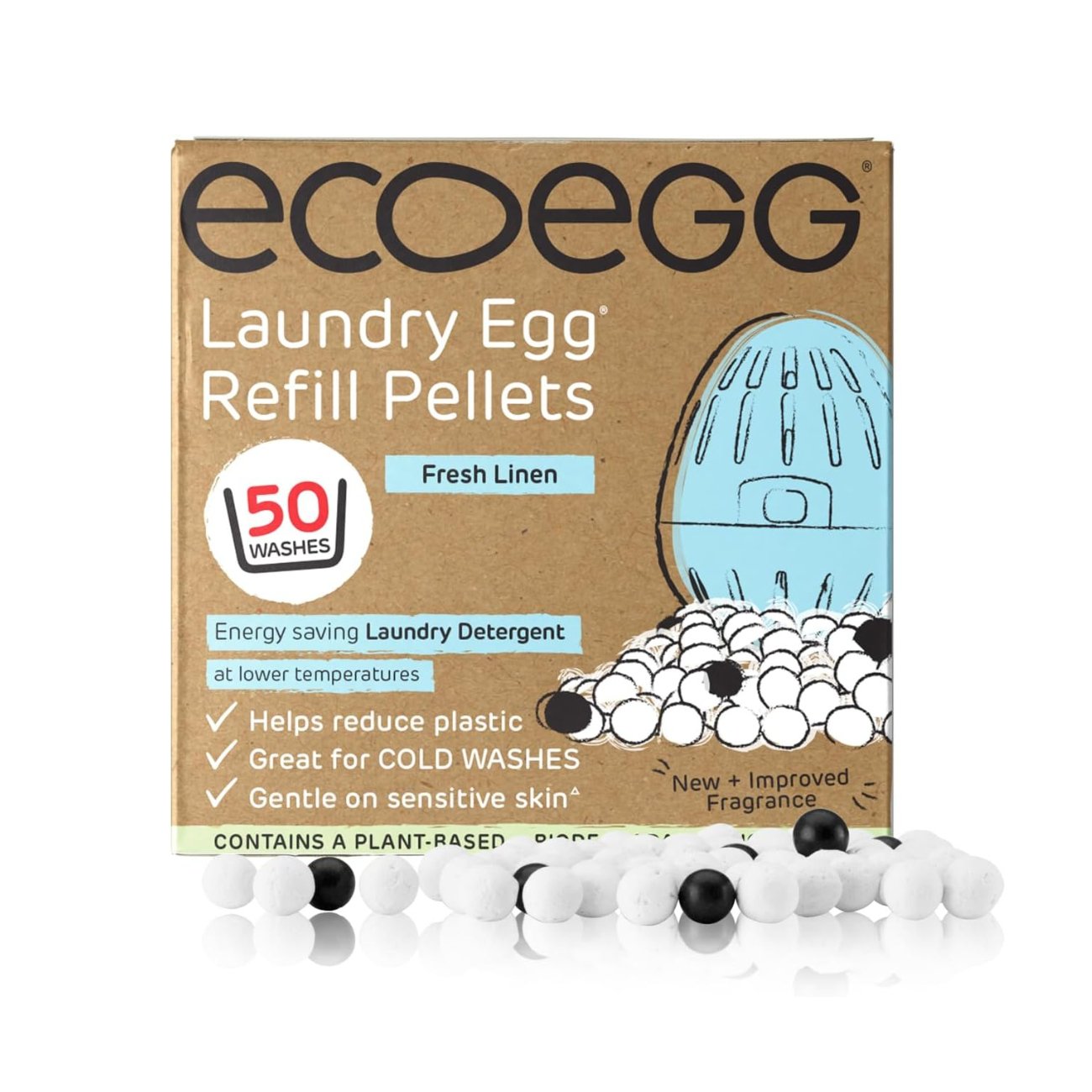 Ecoegg Laundry Egg Refills Fresh Linen 50 Washes - Eco Natural Products - EcoEgg - Laundry Egg Refill