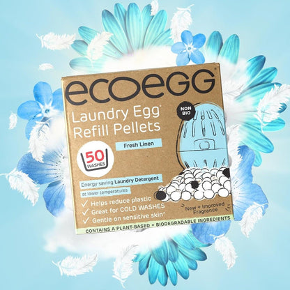 Ecoegg Laundry Egg Refills Fresh Linen 50 Washes - EcoEgg - Laundry Egg Refill - Eco Natural Products