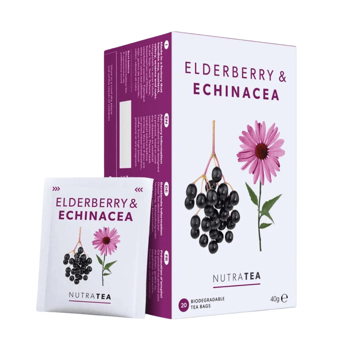 Elderberry & Echinacea Herbal Tea 20 Bags - Nutratea - Herbal Tea - Nutratea