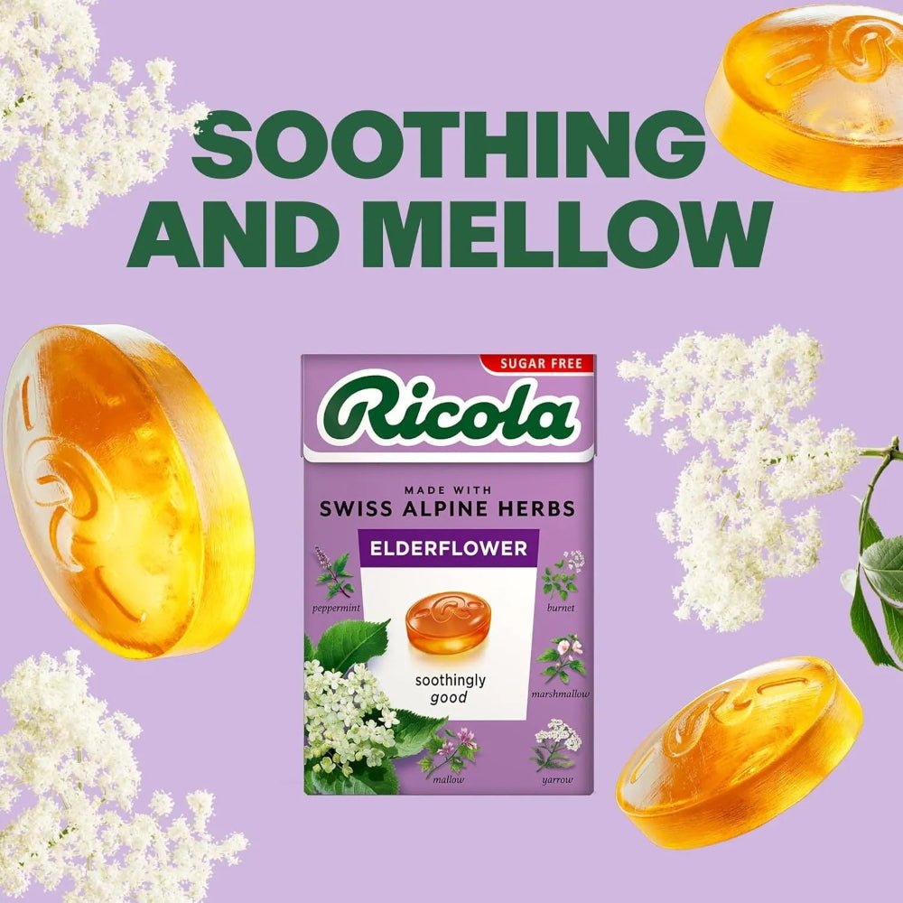 Elderflower Sugar Free with Stevia Swiss Herbal Sweets 45g - Ricola - Herbal Sweets - Ricola