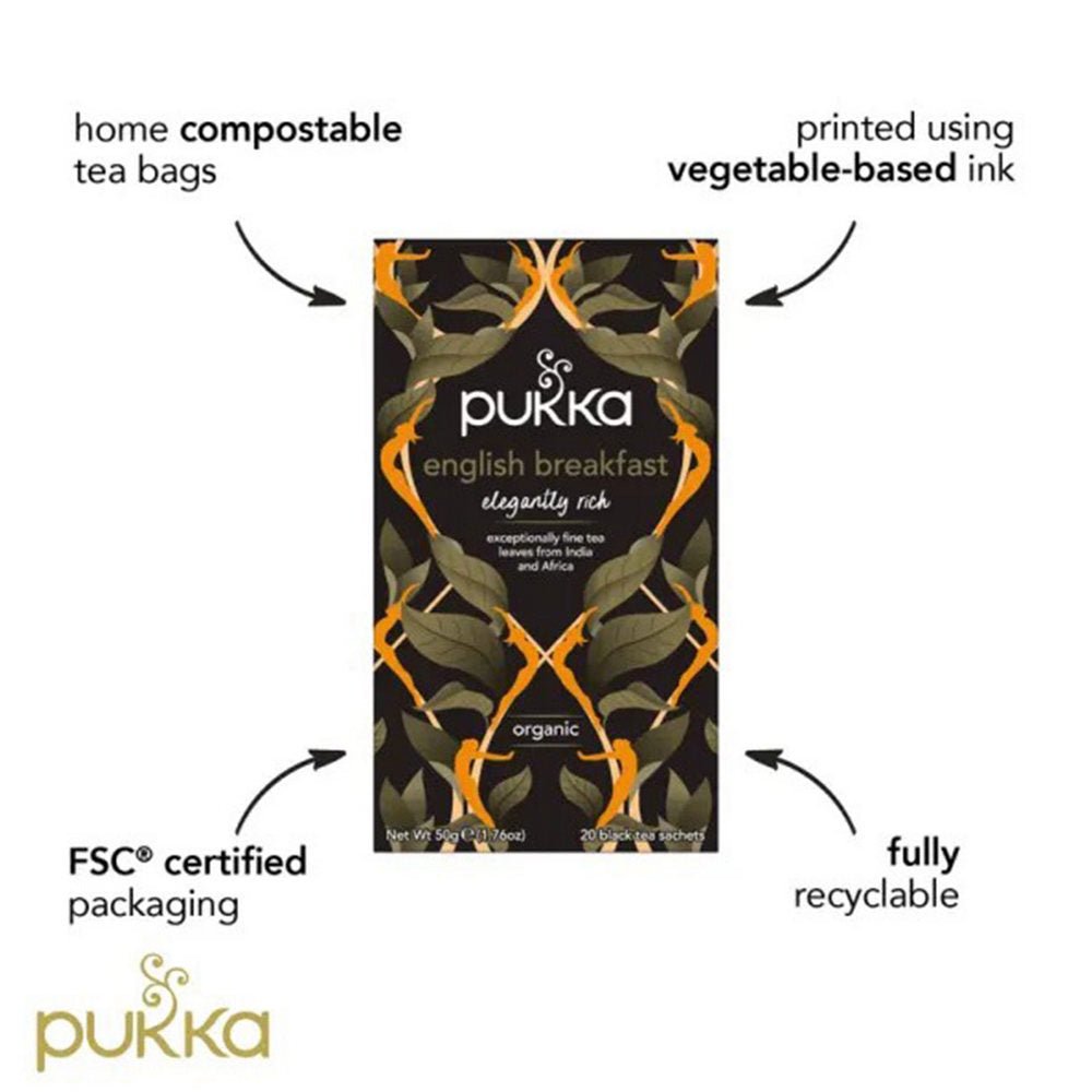Elegant English Breakfast Tea 20 Sachets - Pukka Herbs - Herbal tea - Eco Natural Products