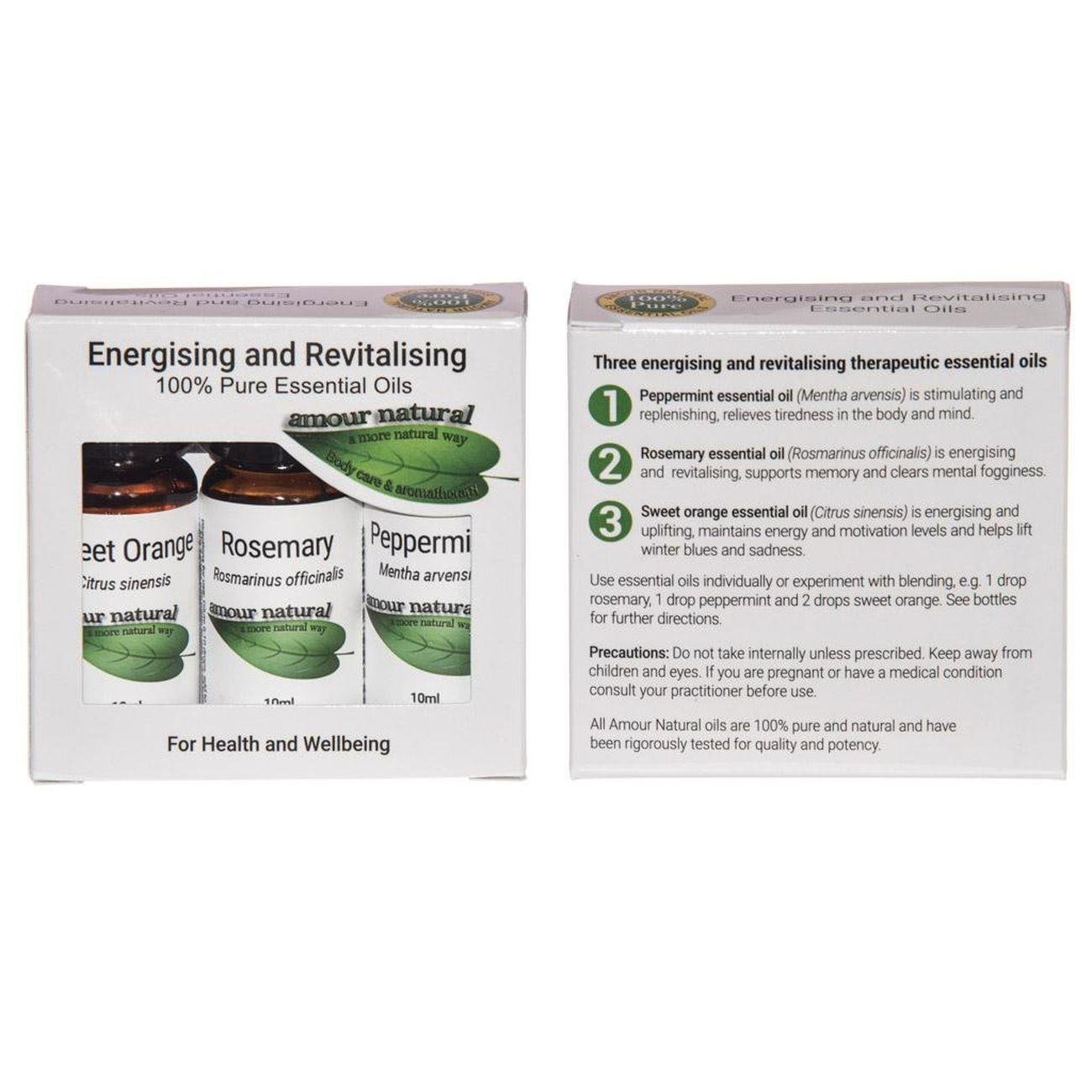 Energising and Revitalising Essential Oil Set 3x10ml - Eco Natural Products - Amour Natural - Essential oils