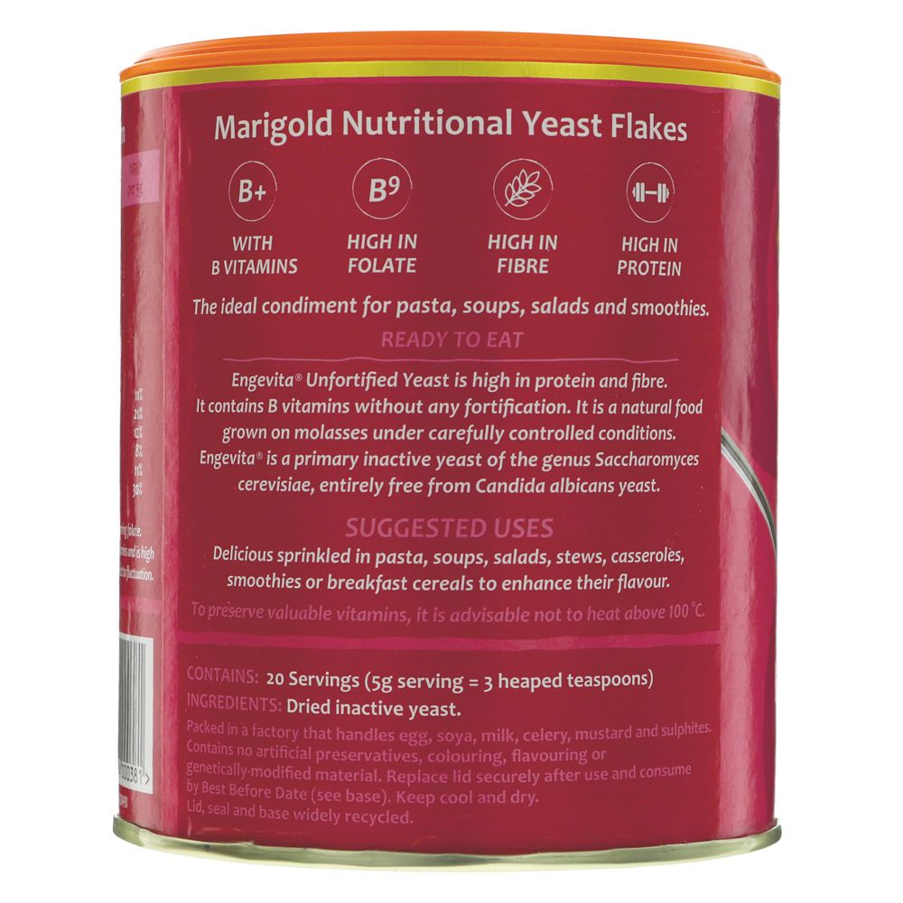 Engevita Protein & Fibre Yeast Flakes Unfortified 100g - Eco Natural Products - Marigold - yeast flakes