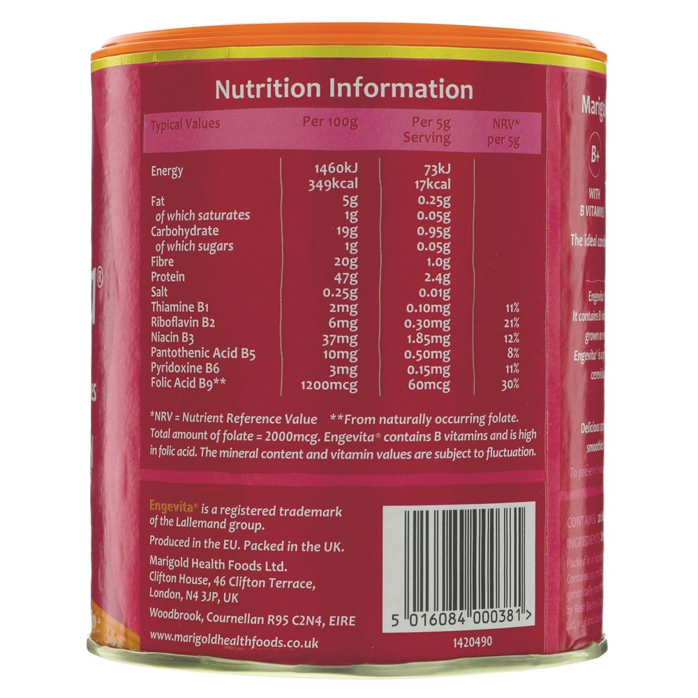 Engevita Protein & Fibre Yeast Flakes Unfortified 100g - Marigold - yeast flakes - Eco Natural Products