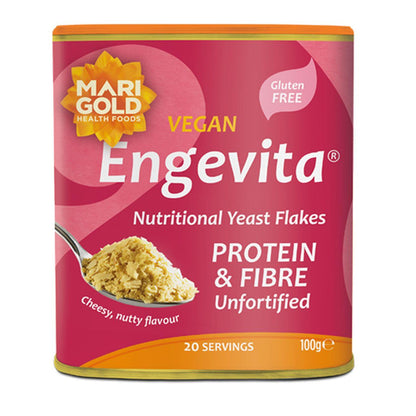 Engevita Protein & Fibre Yeast Flakes Unfortified 100g - Marigold - yeast flakes - Eco Natural Products
