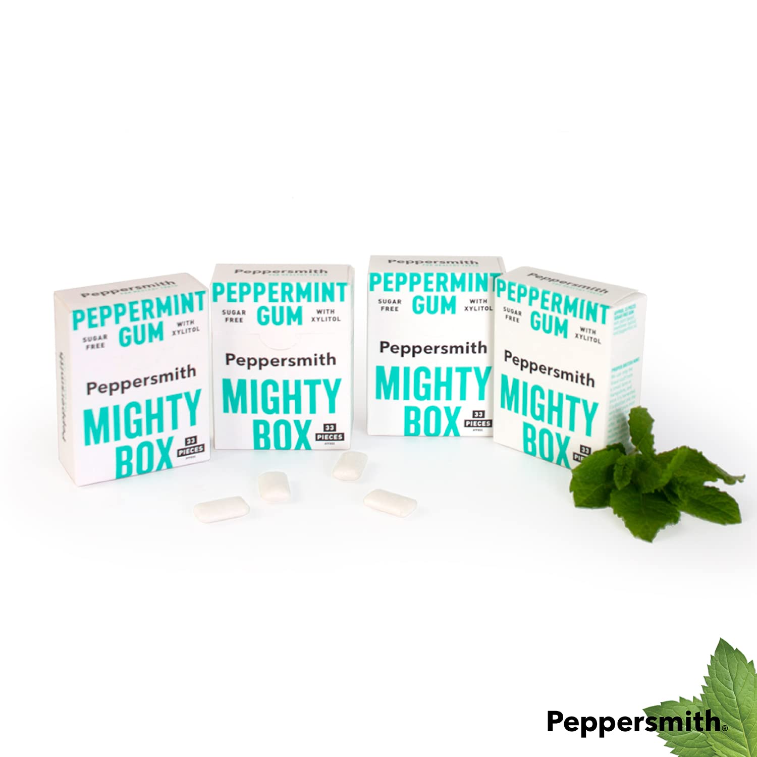 English Peppermint Xylitol Gum 50g Mighty Box - Eco Natural Products - Peppersmith - xylitol gum