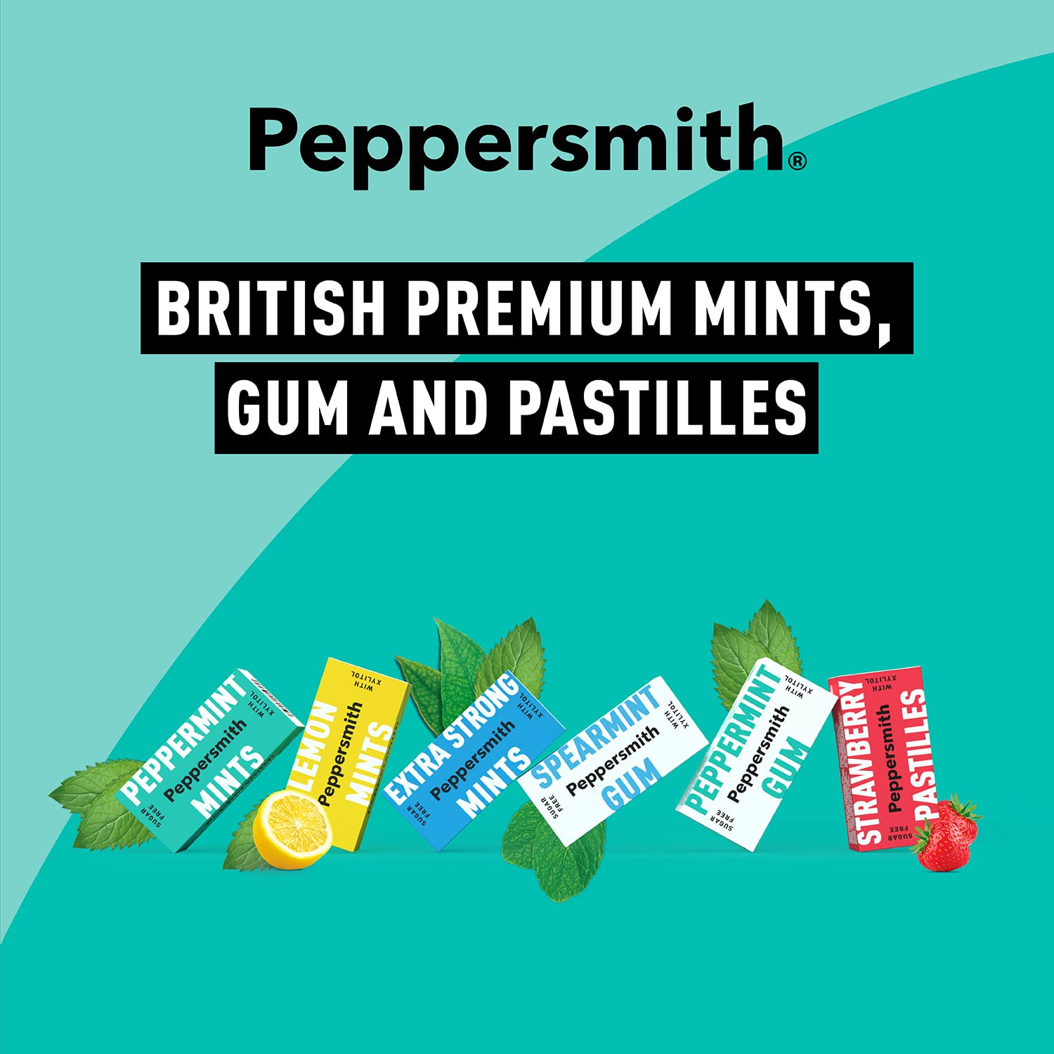 English Peppermint Xylitol Gum 50g Mighty Pouch - Peppersmith - Chewing Gum - Peppersmith