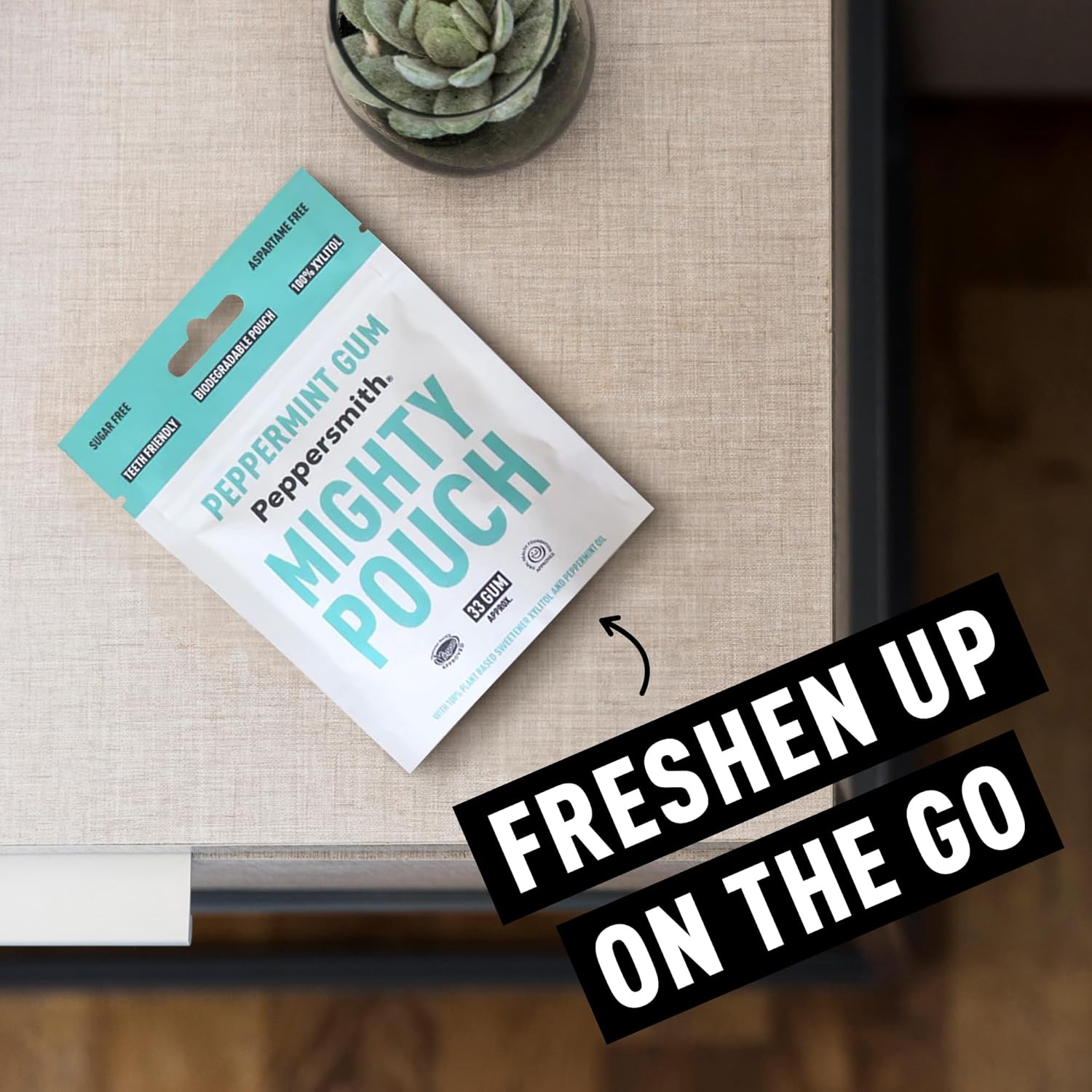 English Peppermint Xylitol Gum Mighty Pouch 50g - Peppersmith - Chewing Gum - Eco Natural Products