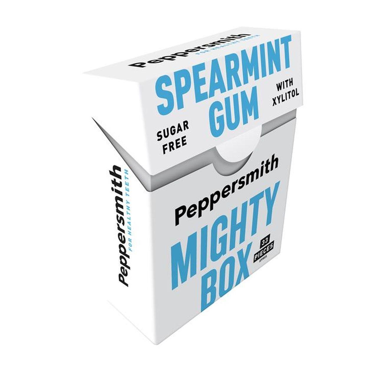 English Spearmint Xylitol Gum 50g Mighty Box - Eco Natural Products - Peppersmith - xylitol gum