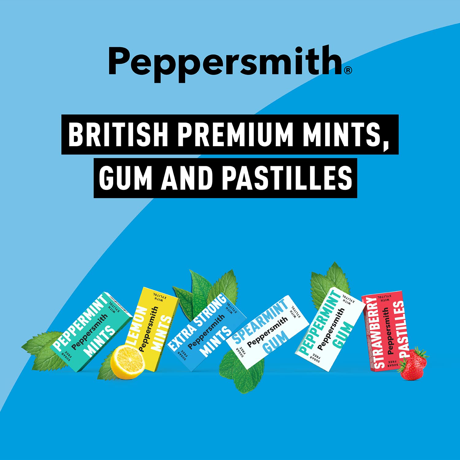 English Spearmint Xylitol Gum 50g Mighty Box - Eco Natural Products - Peppersmith - xylitol gum