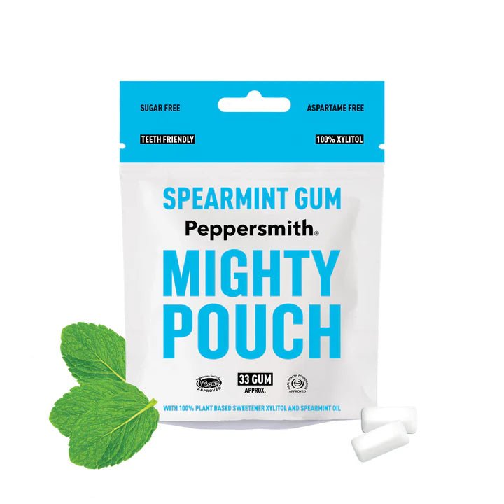 English Spearmint Xylitol Gum Mighty Pouch 50g - Peppersmith - Chewing Gum - Peppersmith