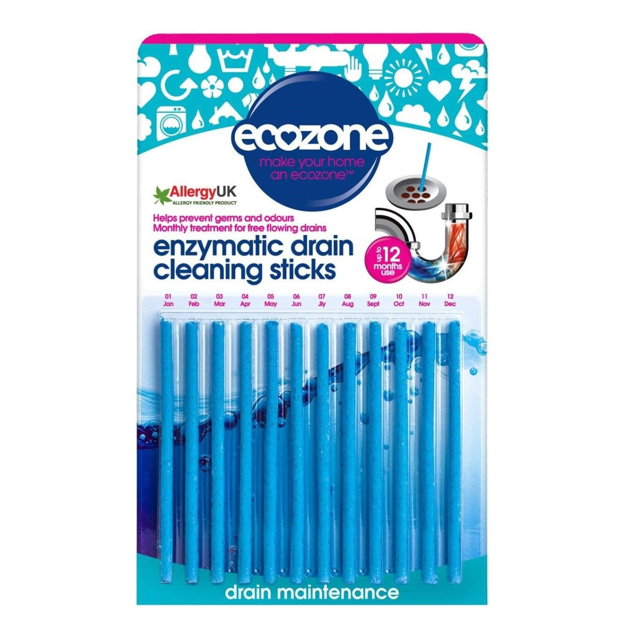 Enzymatic Drain Cleaning Sticks 12 pack