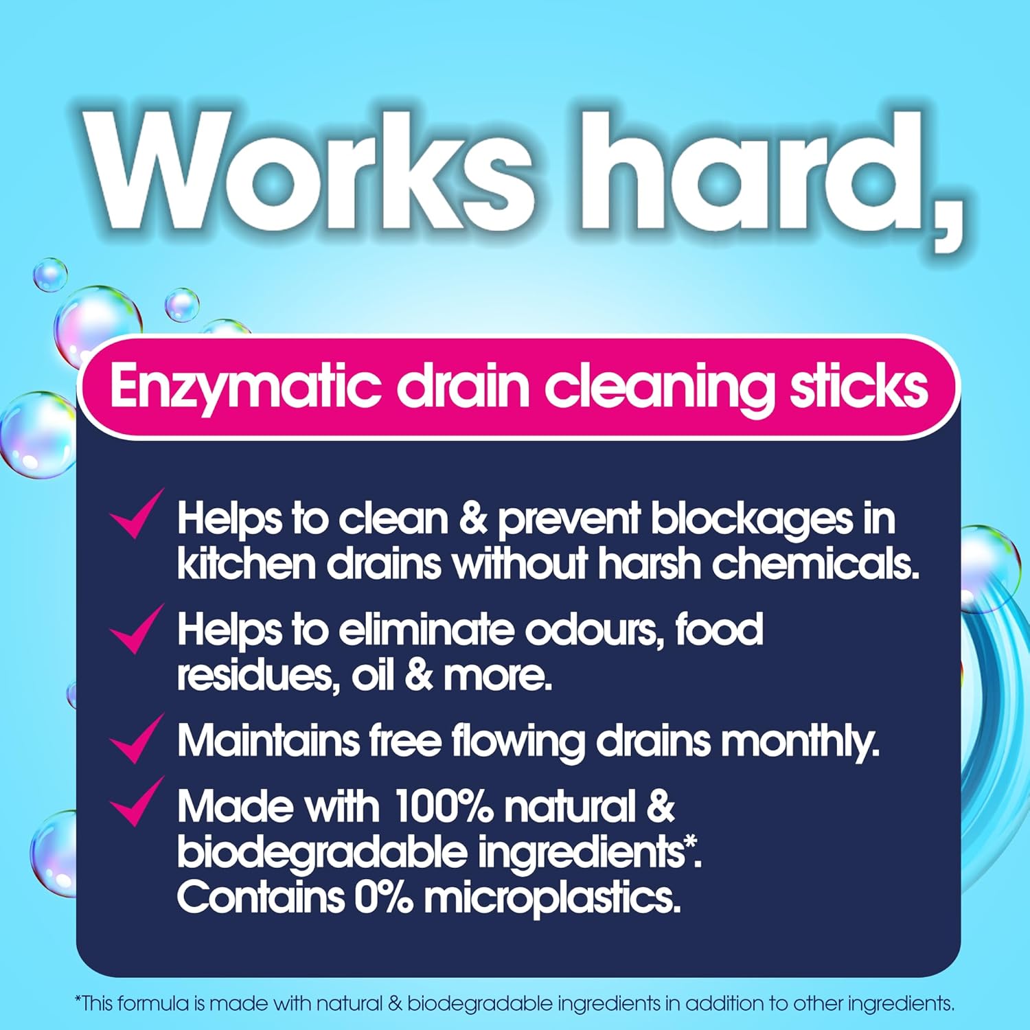 Enzymatic Drain Cleaning Citrus 12 Sticks - Ecozone - Drainage Unblocker - Ecozone