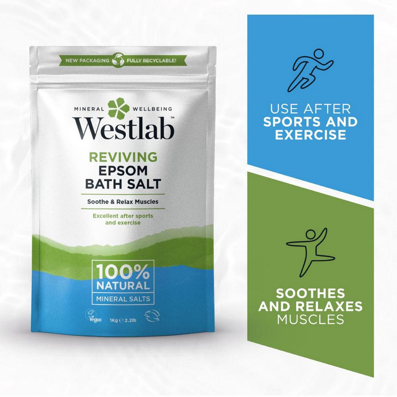 Epsom Bath Salts 1kg - Eco Natural Products - Westlab - Bath Salt