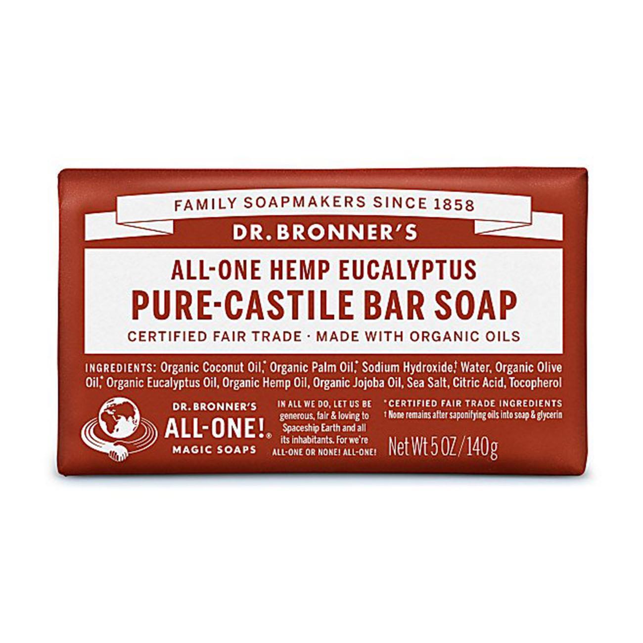 Eucalyptus Pure - Castile Bar Soap 140g - Eco Natural Products - Dr. Bronner - Bar Soap