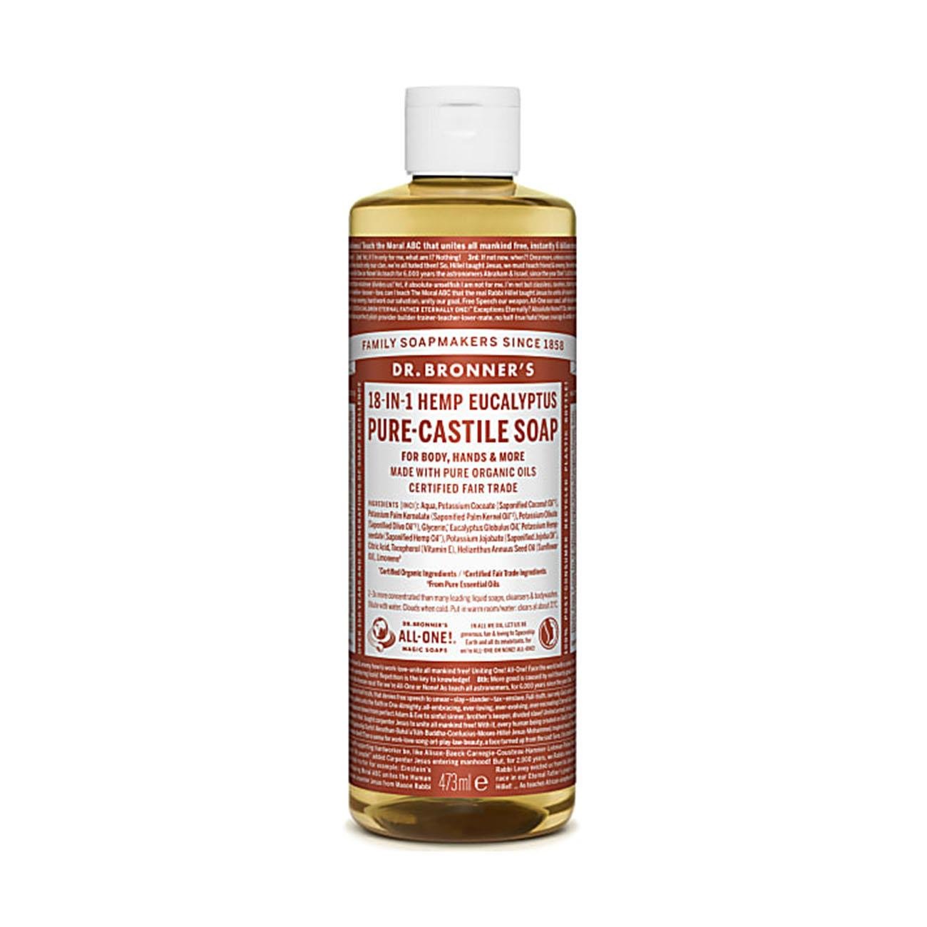 Eucalyptus Pure - Castile Liquid Soap 473ml - Eco Natural Products - Dr. Bronner - Liquid Soap