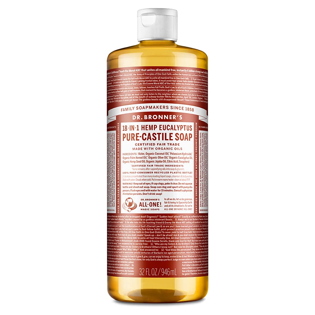 Eucalyptus Pure - Castile Liquid Soap 946ml - Eco Natural Products - Dr. Bronner - Liquid Soap