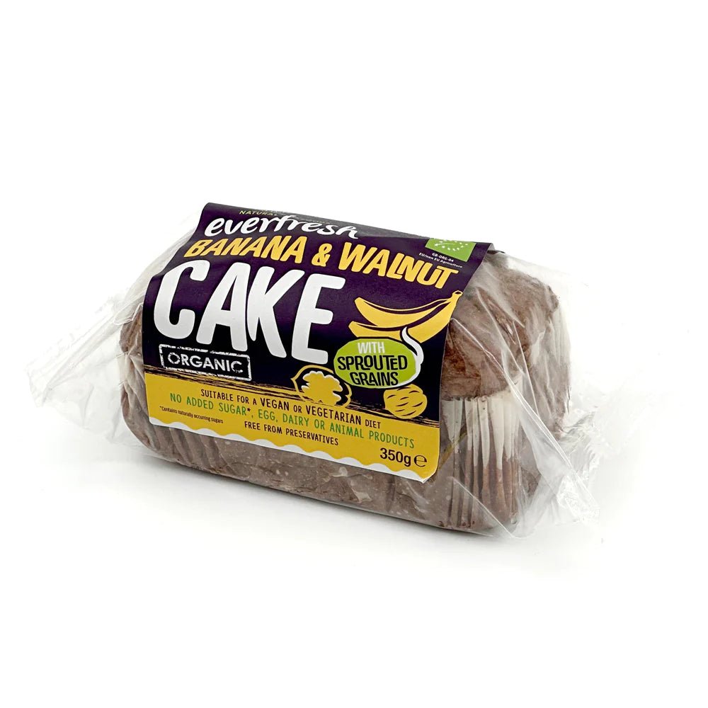 Everfresh Organic Banana & Walnut Sprouted Grains Cake 350g - Eco Natural Products - Everfresh - Cake