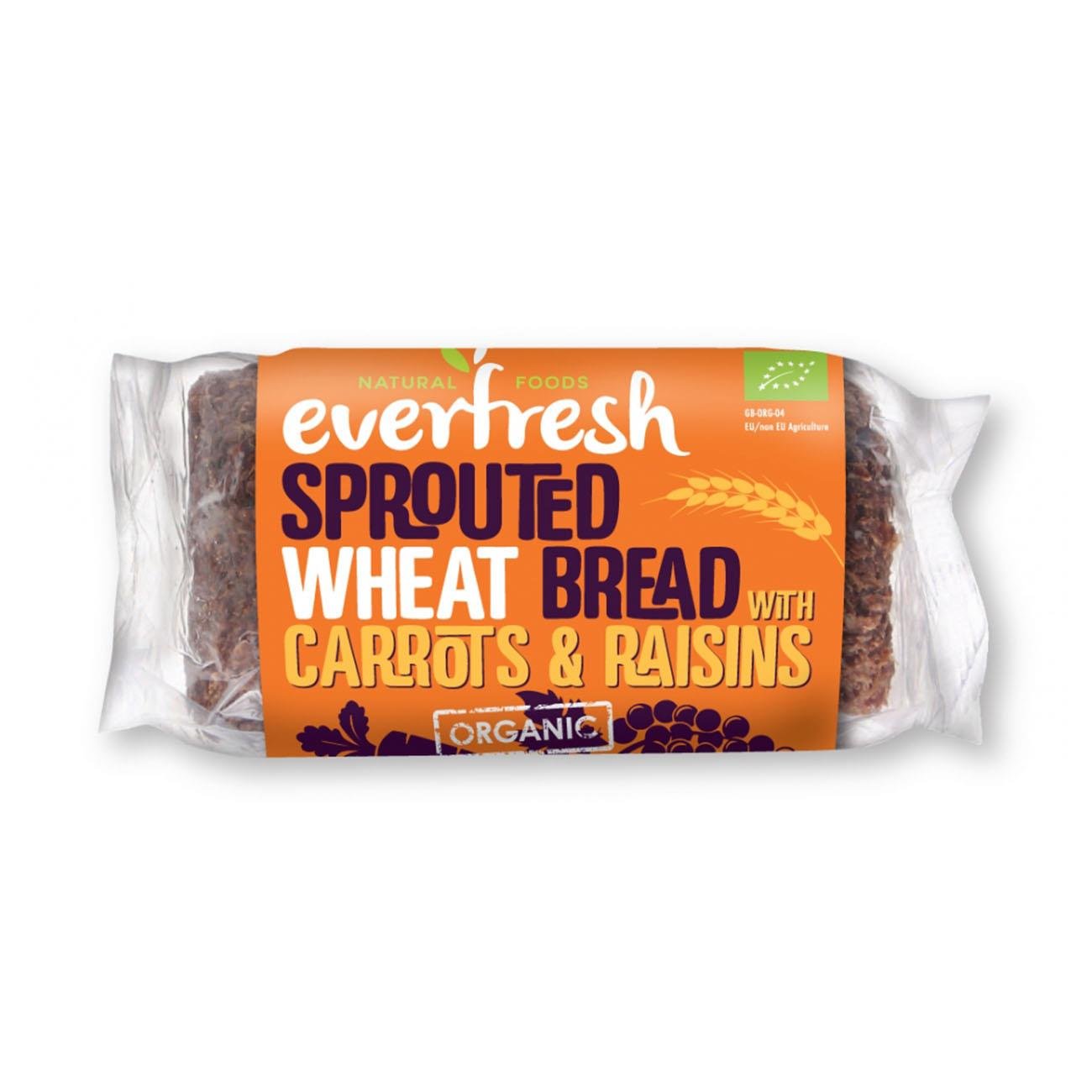 Everfresh Organic Carrot & Raisin Sprouted Wheat Bread YF SF NAS 400g - Eco Natural Products - Everfresh - Wheat Bread