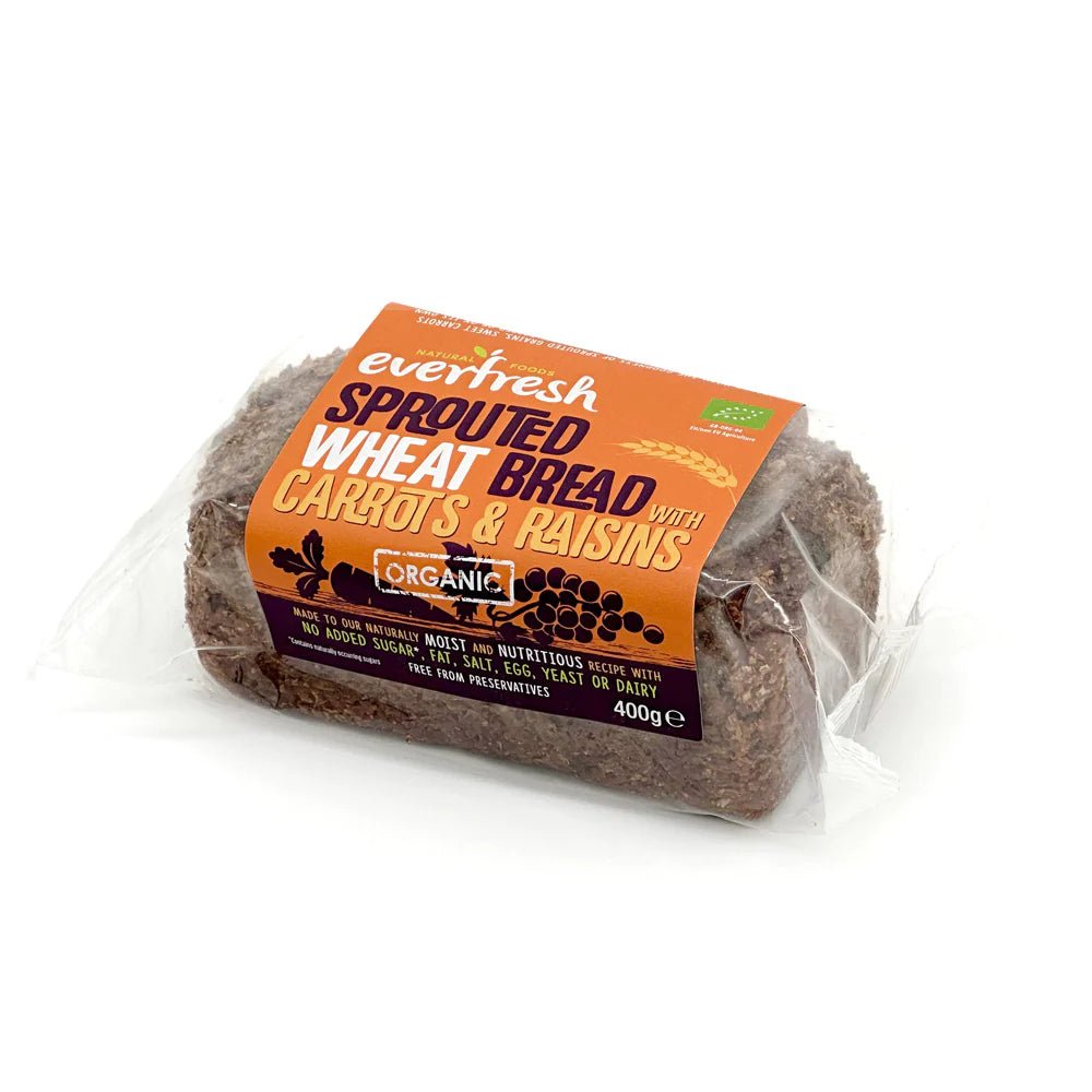 Everfresh Organic Carrot & Raisin Sprouted Wheat Bread YF SF NAS 400g - Everfresh - Wheat Bread - Eco Natural Products