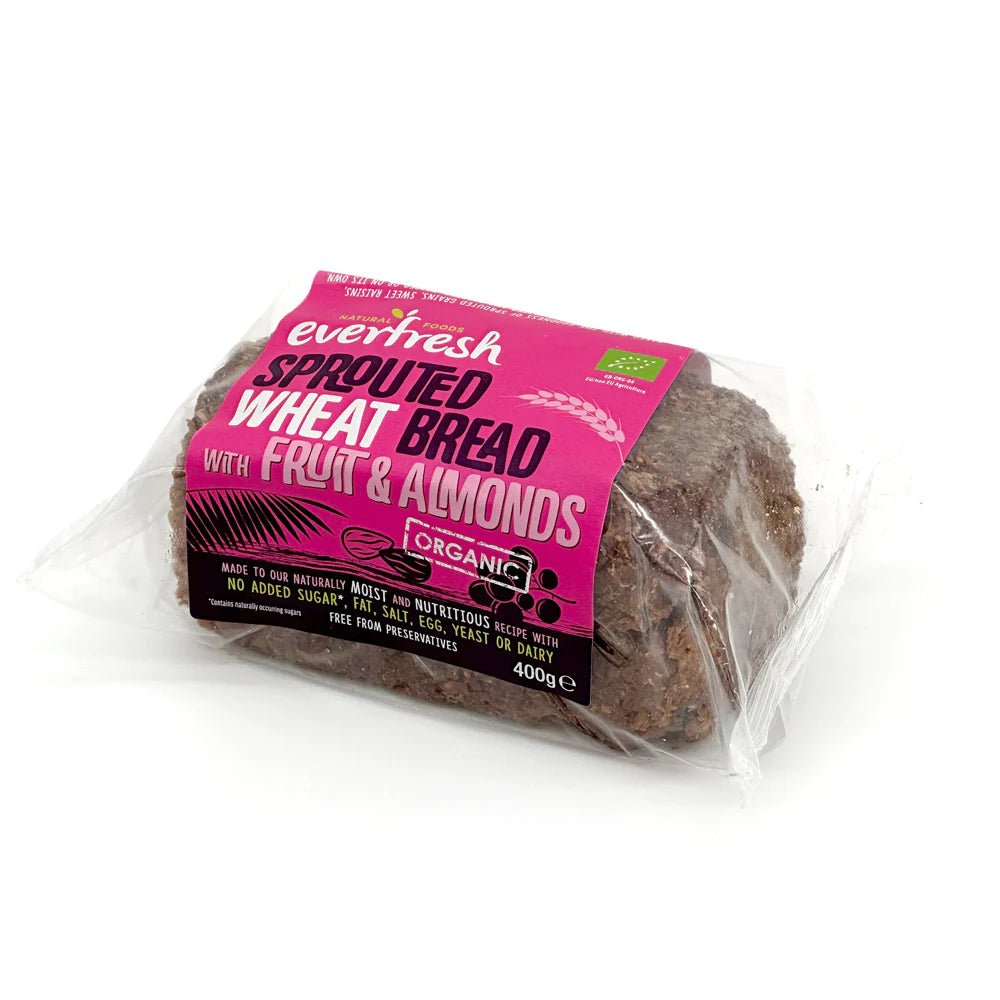 Everfresh Organic Fruit & Almond Sprouted Wheat Bread 400g - Eco Natural Products - Everfresh - Wheat Bread