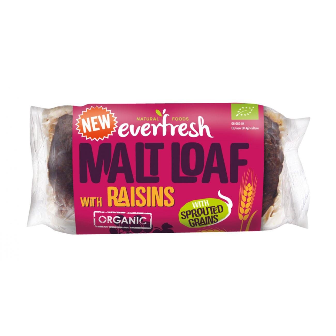 Everfresh Organic Raisin Malted Loaf 290g - Everfresh - Malted Loaf - Eco Natural Products