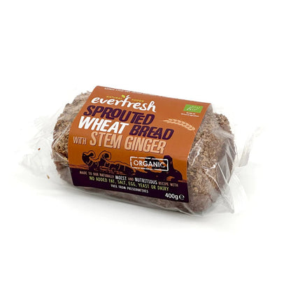 Everfresh Organic Stem Ginger Sprouted Wheat Bread YF SF NAS 400g - Everfresh - Wheat Bread - Eco Natural Products