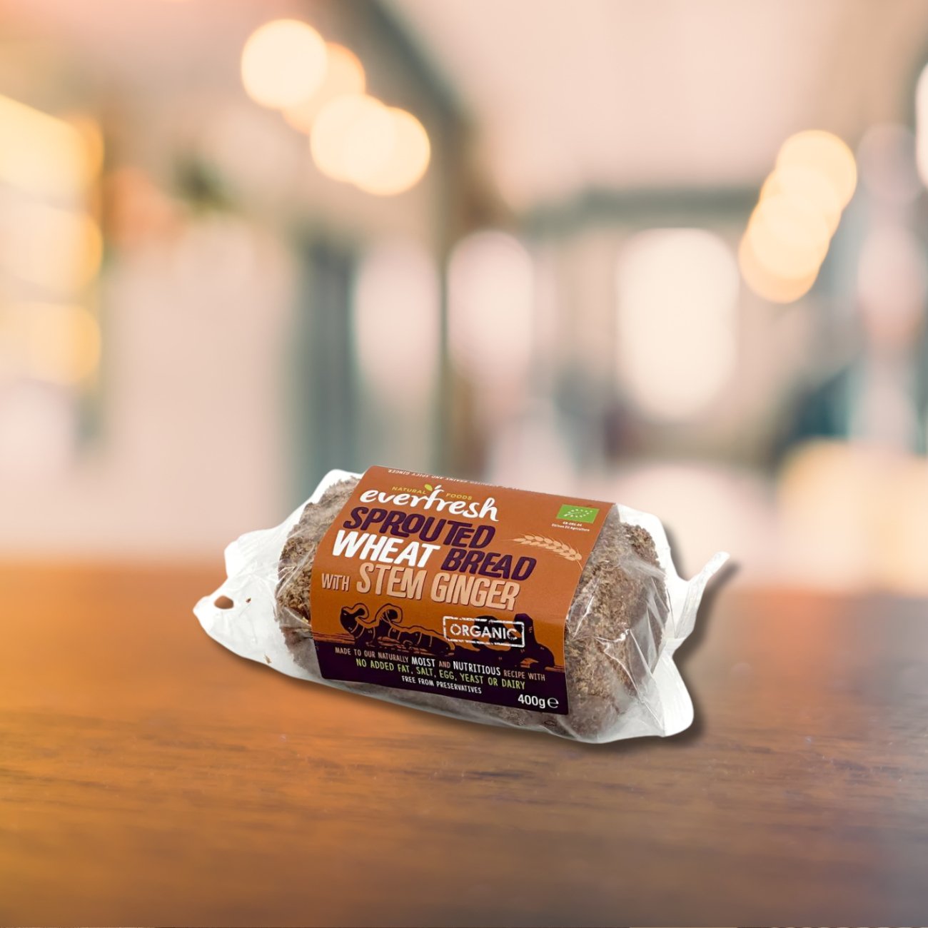 Everfresh Organic Stem Ginger Sprouted Wheat Bread YF SF NAS 400g - Everfresh - Wheat Bread - Eco Natural Products