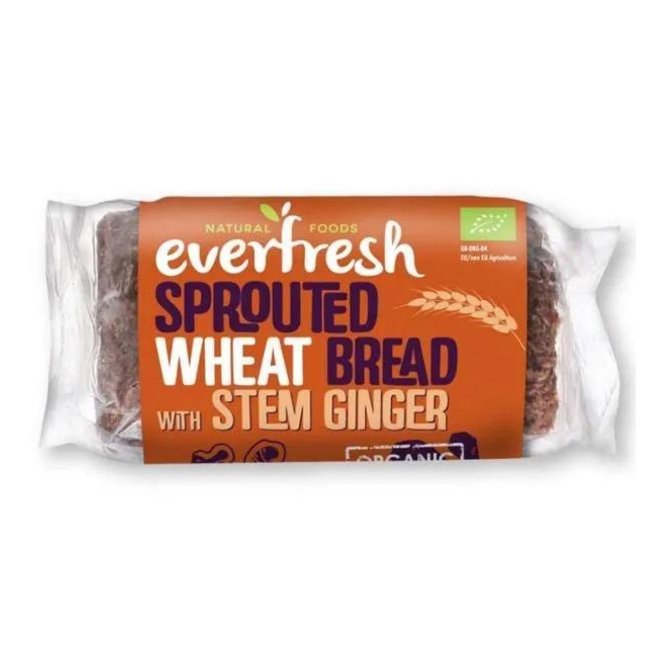 Everfresh Organic Stem Ginger Sprouted Wheat Bread YF SF NAS 400g - Eco Natural Products - Everfresh - Wheat Bread