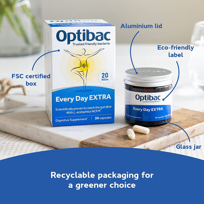 Every Day Probiotics EXTRA Strength 30 Capsules - OptiBac Probiotics - Vitamins & Supplements - Eco Natural Products