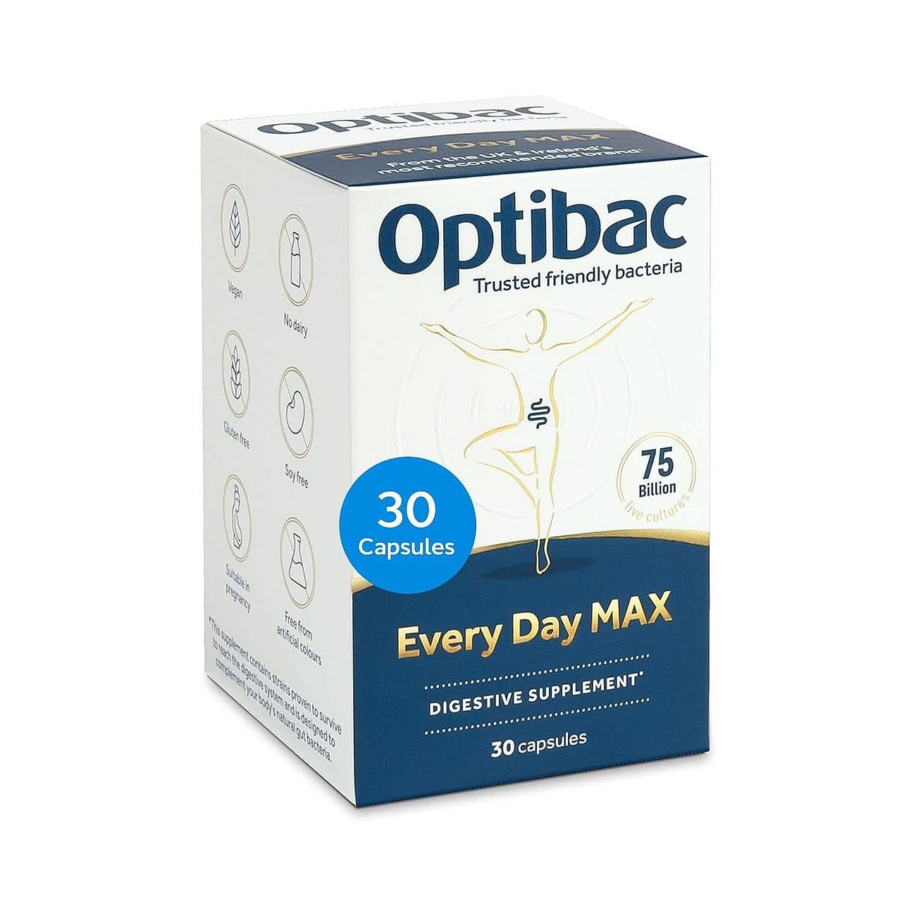 Every Day Probiotics MAX 30 Capsules - OptiBac Probiotics - Vitamins & Supplements - Eco Natural Products