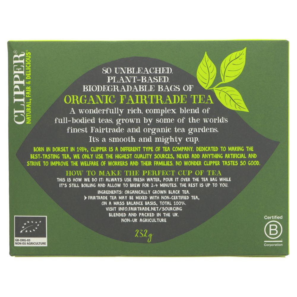 Everyday Black Tea 80 Bags - Eco Natural Products - Clipper - Black Tea