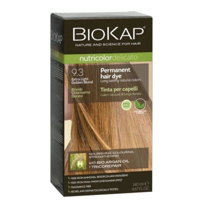 Extra Light Golden Blond 9.3 Rapid Permanent Hair Dye 140ml - BioKap - Hair Color - Eco Natural Products