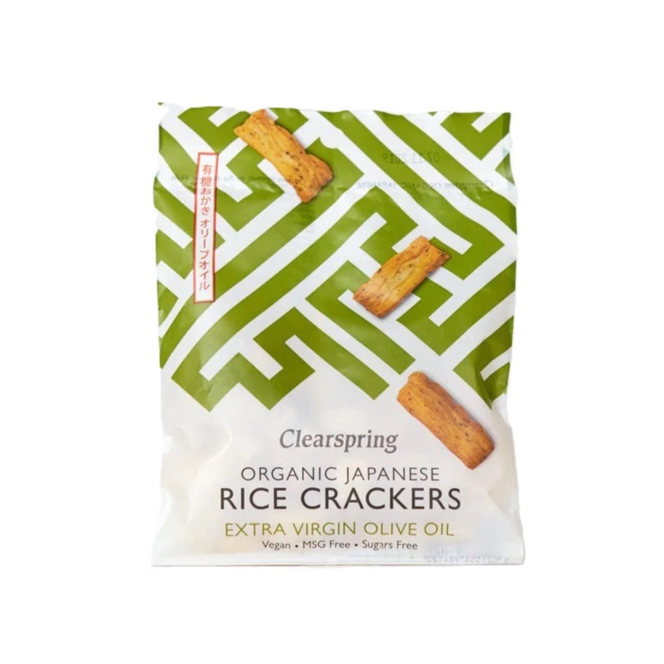 Extra Virgin Olive Oil Japanese Rice Crackers 50g - Eco Natural Products - Clearspring - Rice Crackers