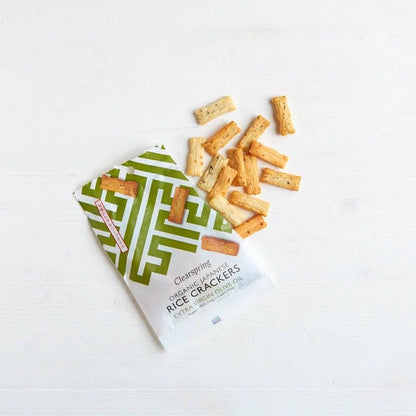 Extra Virgin Olive Oil Japanese Rice Crackers 50g - Clearspring - Rice Crackers - Eco Natural Products