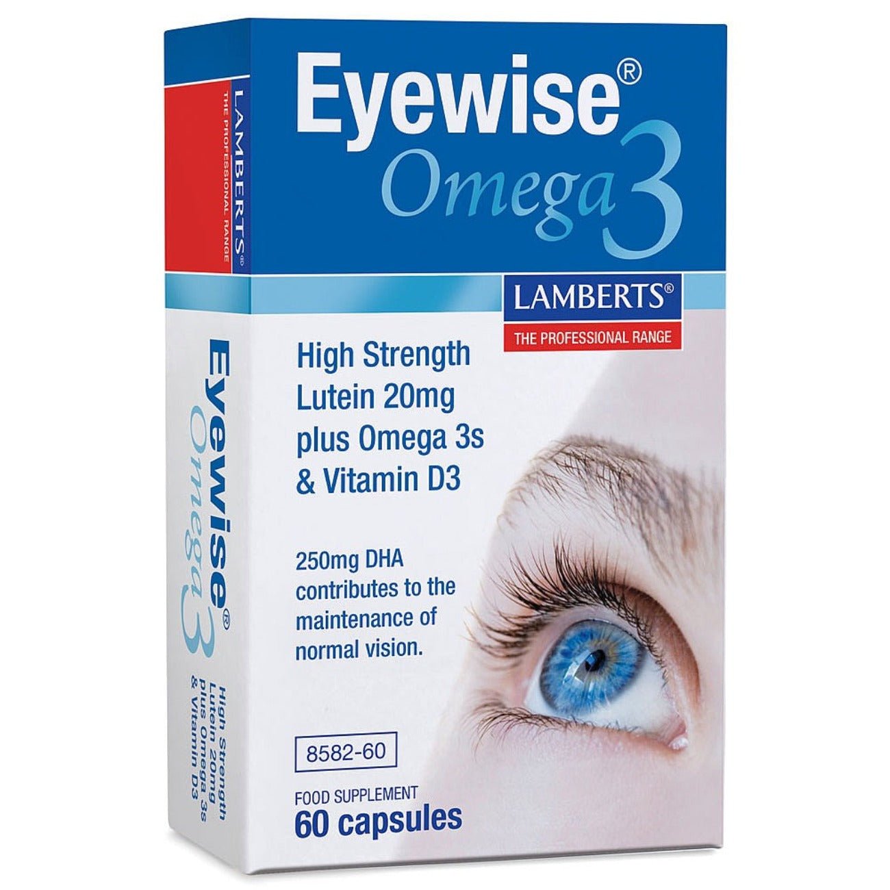Eyewise Omega3 - Lutein 20mg + Omega3 & Vitamin D3 - 60 Capsules - Lamberts - Food Supplement - Eco Natural Products