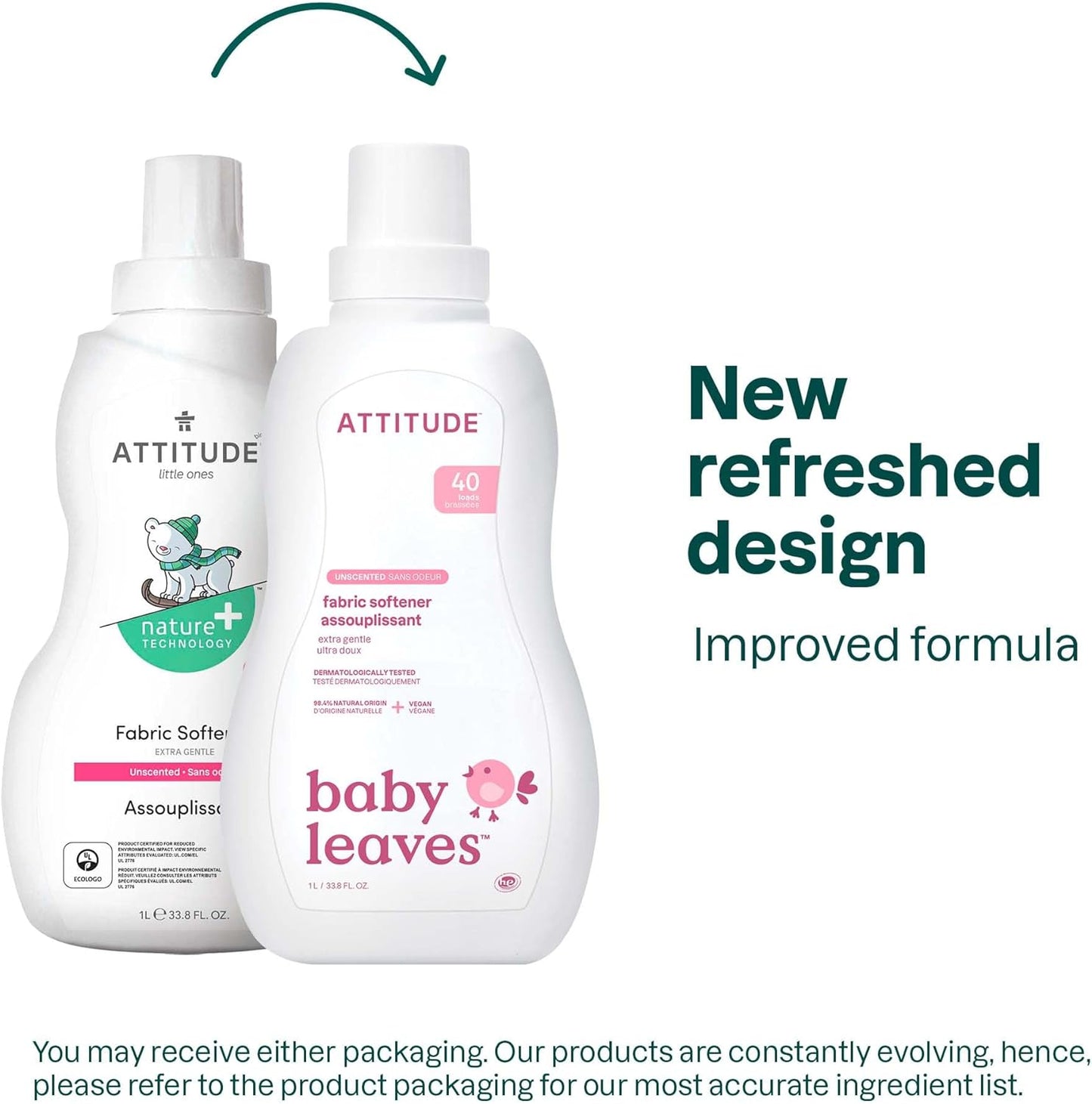 Fabric Softener Baby Fragrance - Free 1050ml - Attitude - Fabric Softener - Eco Natural Products