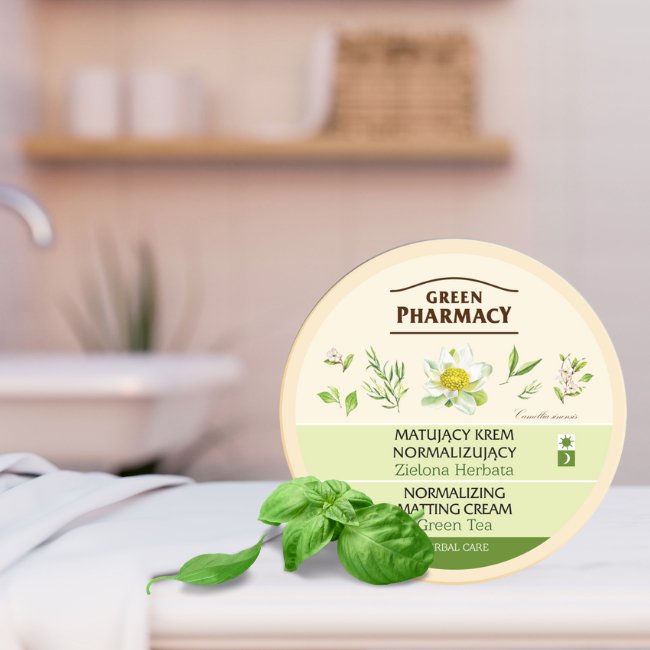 Face Cream Normalizing Matting Green Tea 150ml - Eco Natural Products - Green Pharmacy - Face Cream