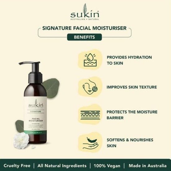 Facial Moisturiser Pump 125ml - Sukin - Face Moisturiser - Eco Natural Products