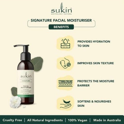 Facial Moisturiser Pump 125ml - Sukin - Face Moisturiser - Eco Natural Products