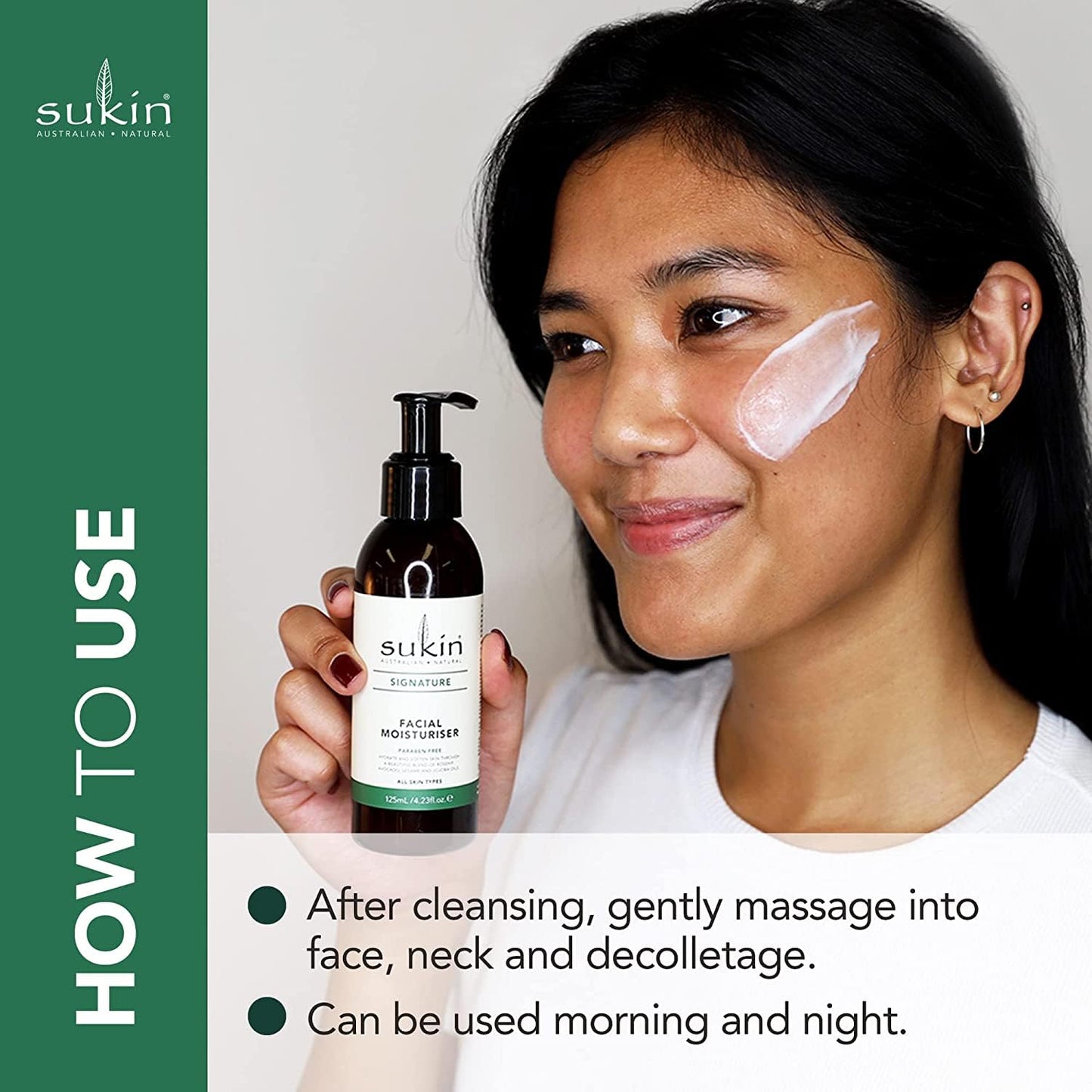 Facial Moisturiser Pump 125ml - Sukin - Face Moisturiser - Eco Natural Products